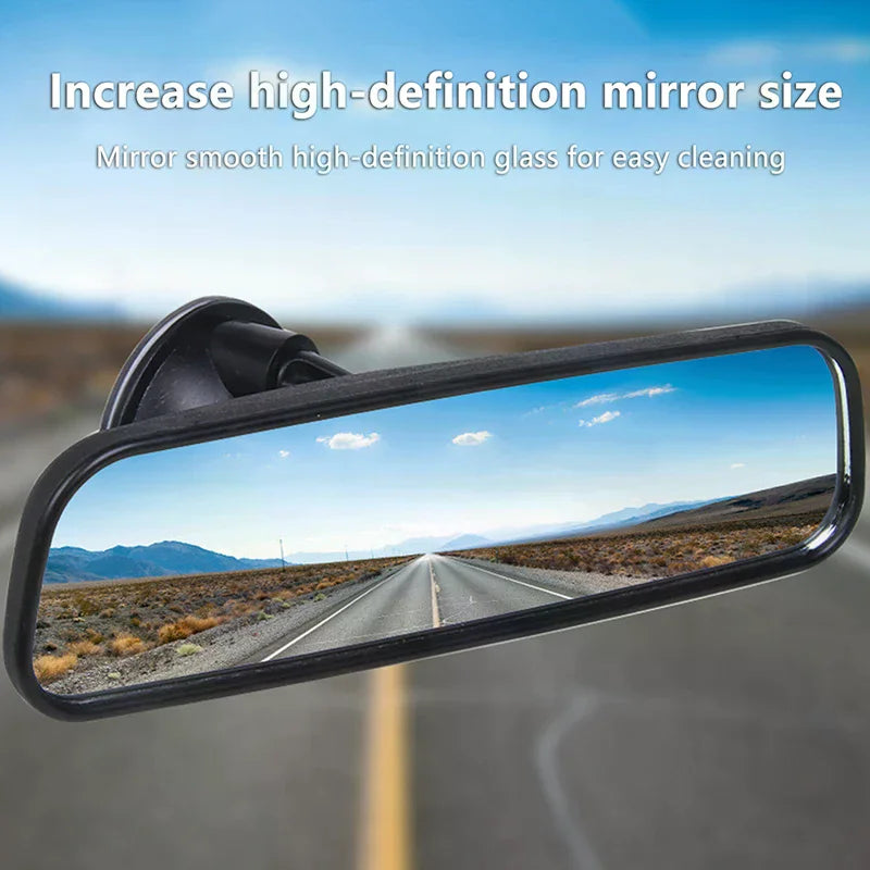20CM Wide Flat Interior Rear View Mirror with 360° Rotation: Stick-on Suction for Vehicles Oasis Select Default Title