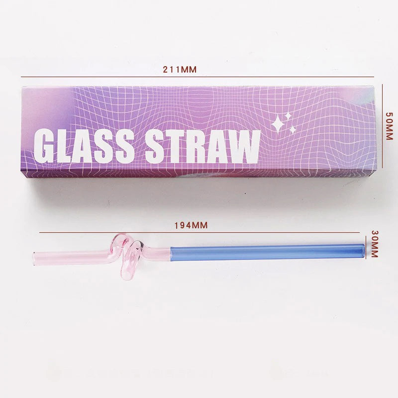 Knotted Colored Glass Straws Lightweight Smooth Edge Gift for Men Women and Kids Practical Stylish Versatile Suitable for Photos Oasis Select BJ00578