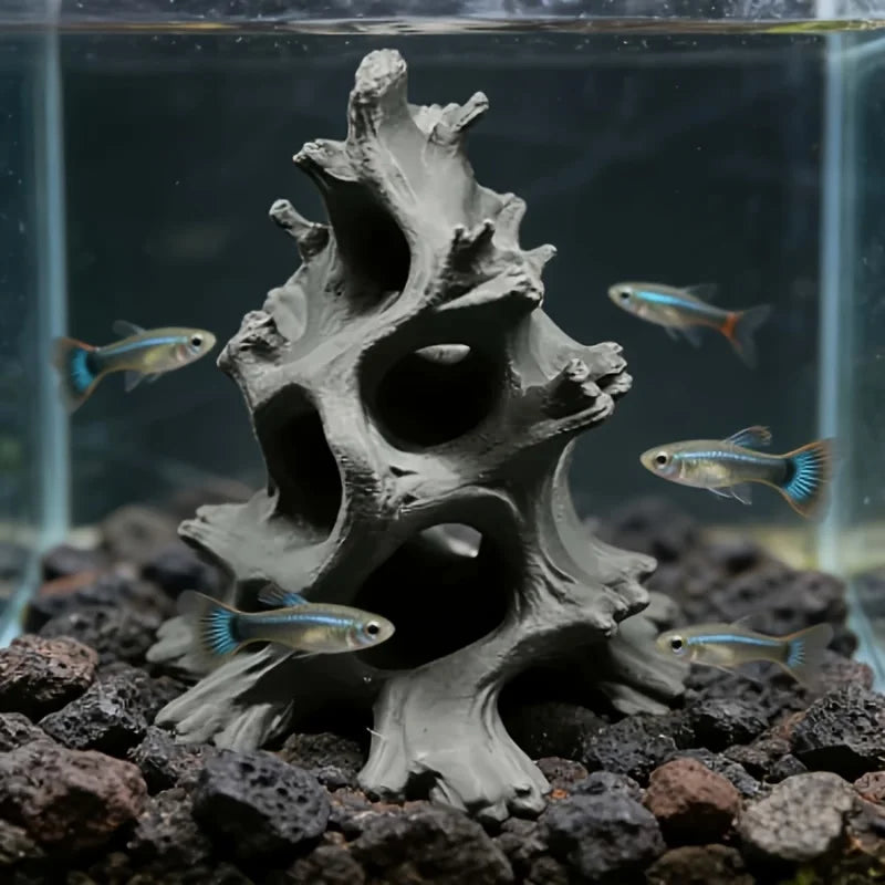 hidden Multi-Hole Driftwood Aquarium Ornaments Driftwood Fish Caves Aquarium Decor Fish Hideout for Breeding Hiding Caves Decor Oasis Select