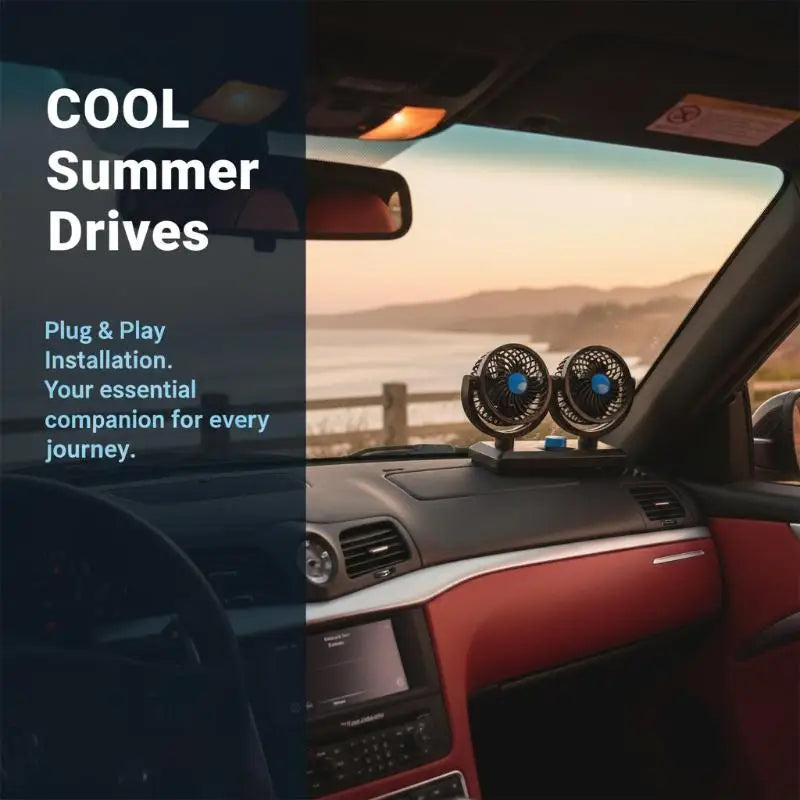 Professional Dual Fans 360 Rotation Multi Angle Cooling Fan For Sedan RV Truck Boat Vehicles Camping Office Desk Use Accessory Oasis Select