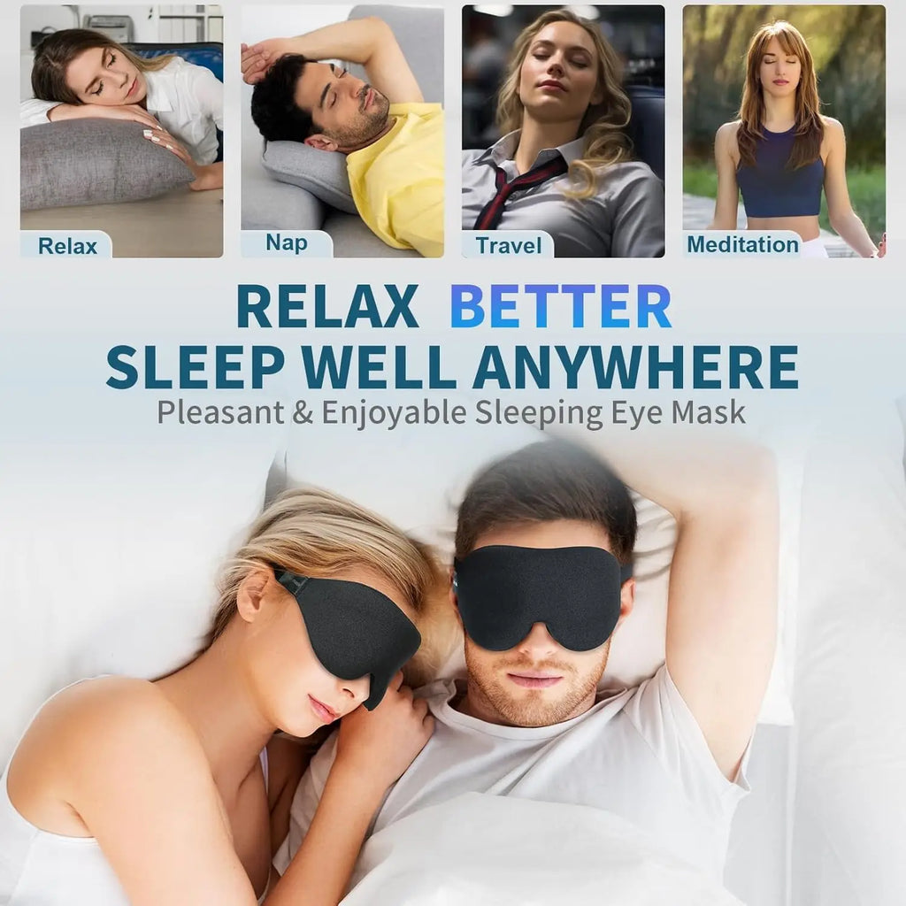 3D Sleep Mask Earplugs Breathable Light Blocking Eye Mask Zero Pressure Contoured Comfortable Travel Sleep Aid New 2026 Oasis Select