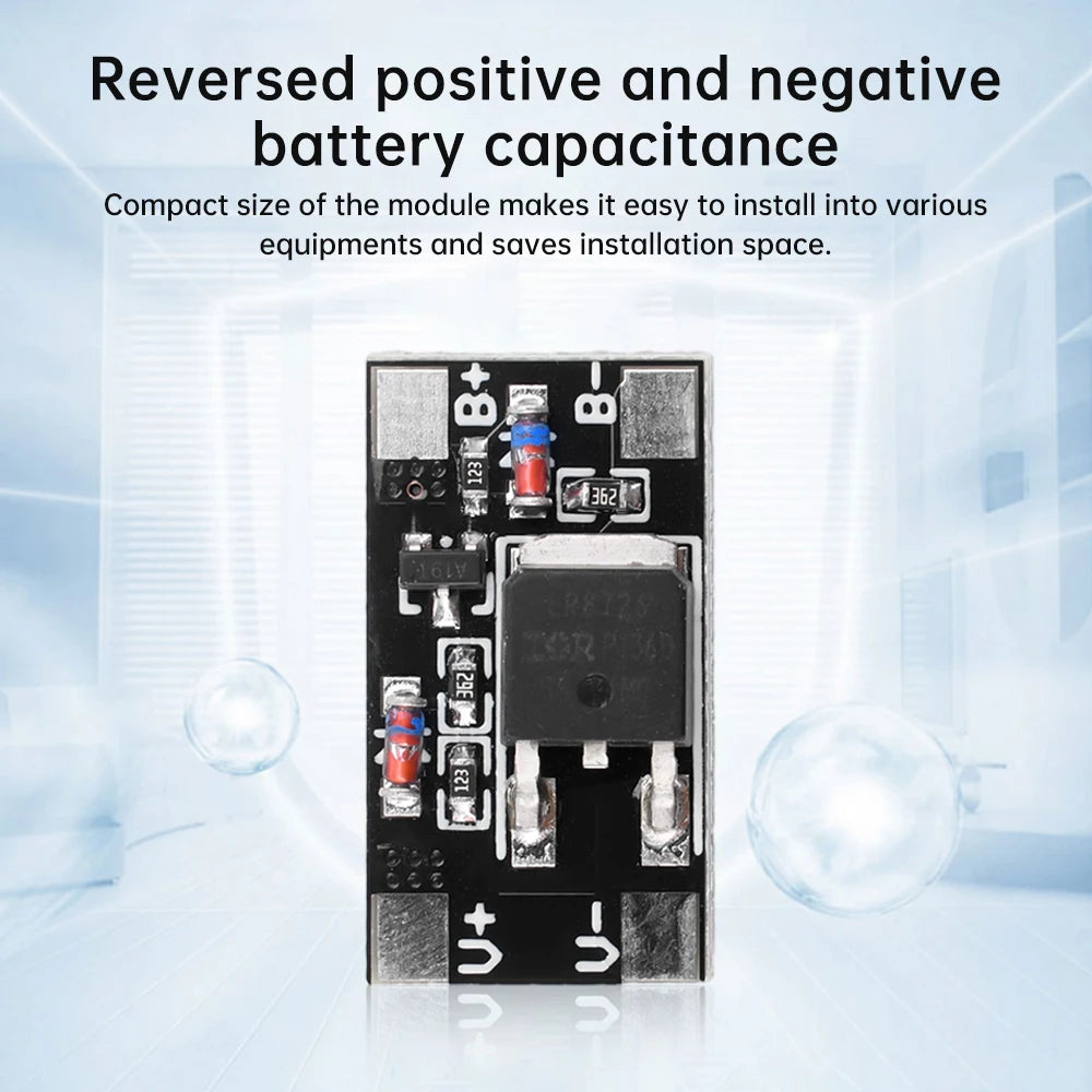12A Battery Capacitor Positive and Negative Reverse Connection Protection Board 3V-28V 12A Anti-reverse Connection Module Oasis Select