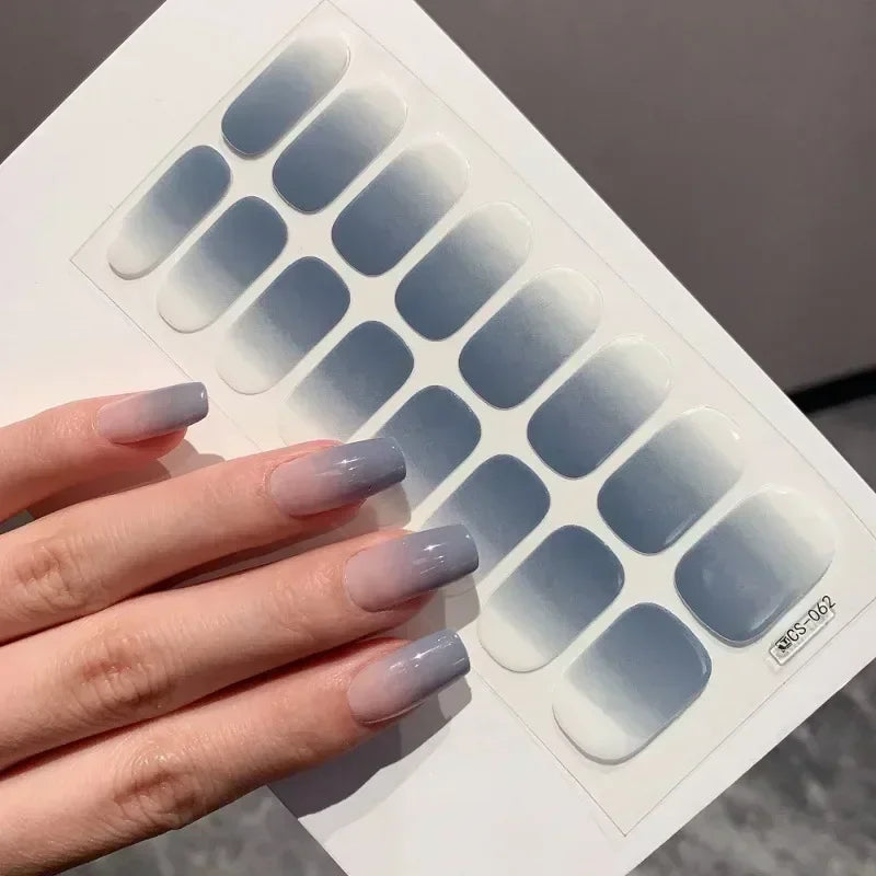 2025 Semi-cured Gel Nail Stickers Solid Color Nail Semi-baked Tips Full UV Nail Need Decals Paste Lamp N0R7 Oasis Select