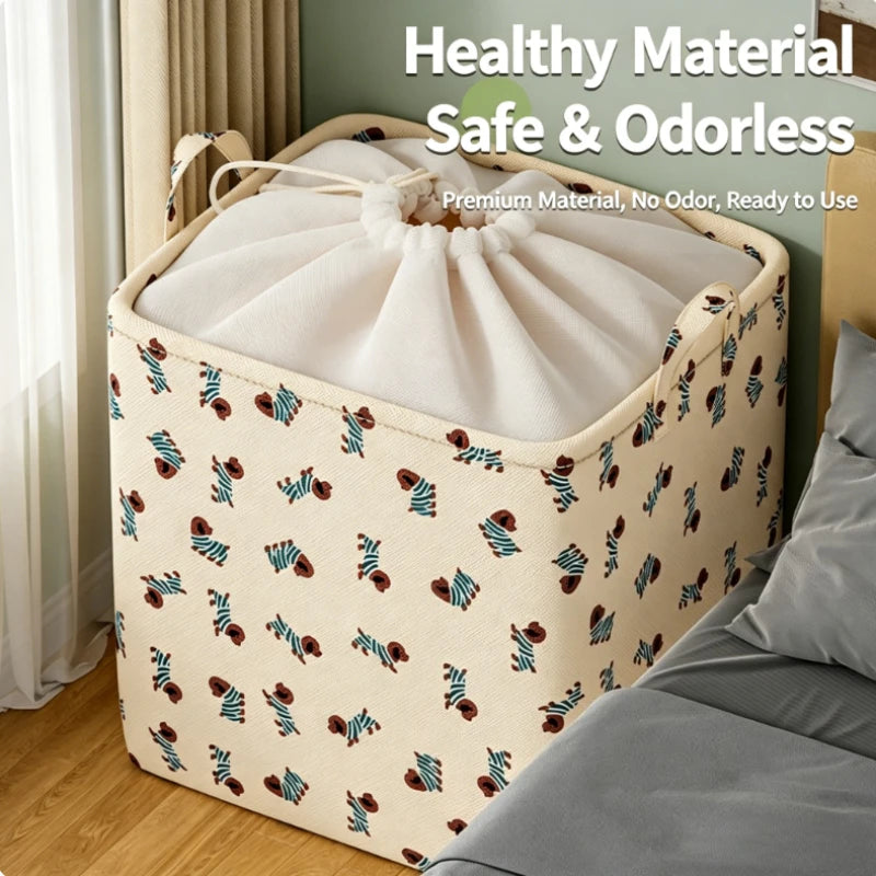 Extra Large Upgraded Large Capacity Storage Bag with Drawstring,Dustproof Quilt Clothes Organizer for Wardrobe, Home Storage Oasis Select