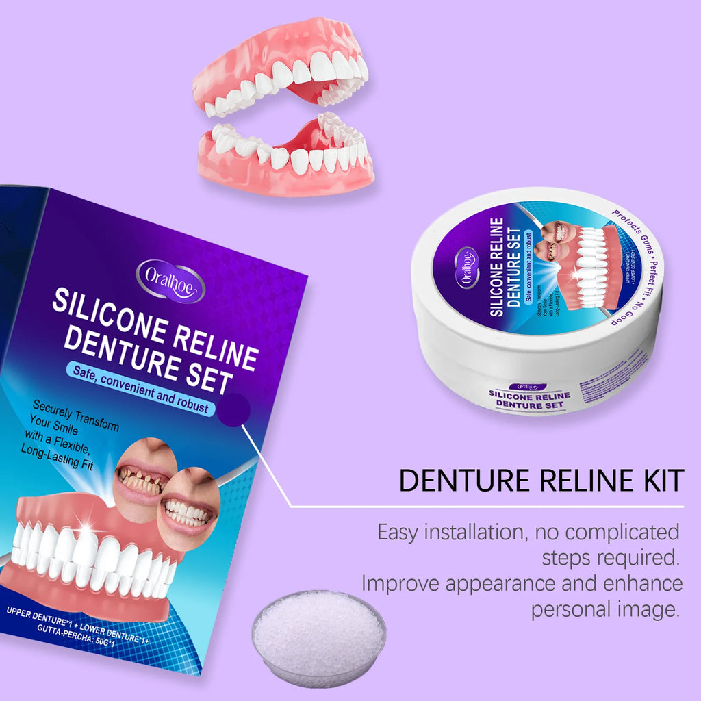 Silicone Temporary Denture Kit – Adjustable False Teeth Smile Temporary Denture Kit Oasis Select