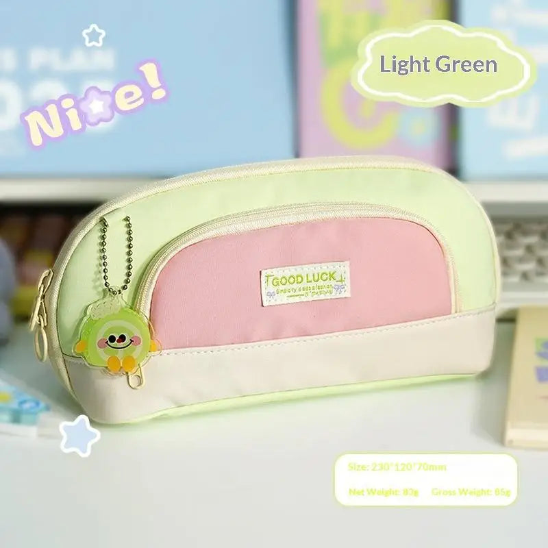 New Dopaamine Magnetic Button Pencil Case Large Capacity Opening Design Stationery Bag For Middle And Primary School Students Oasis Select A3