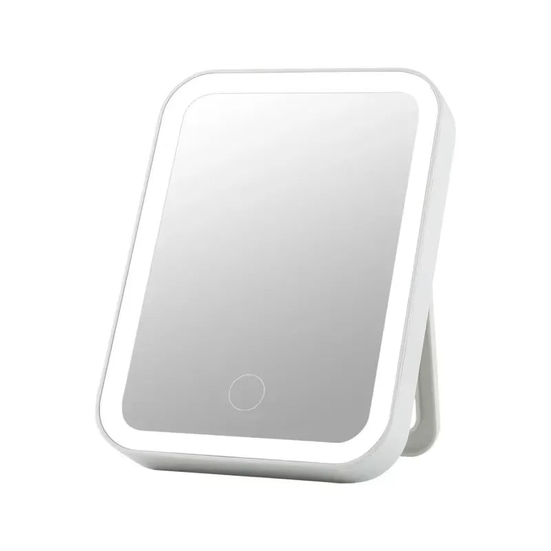 Makeup Mirror USB Rechargeable Portable Compact LED Vanity Mirror with Touch Screen Dimming Makeup Mirror Oasis Select WHITE
