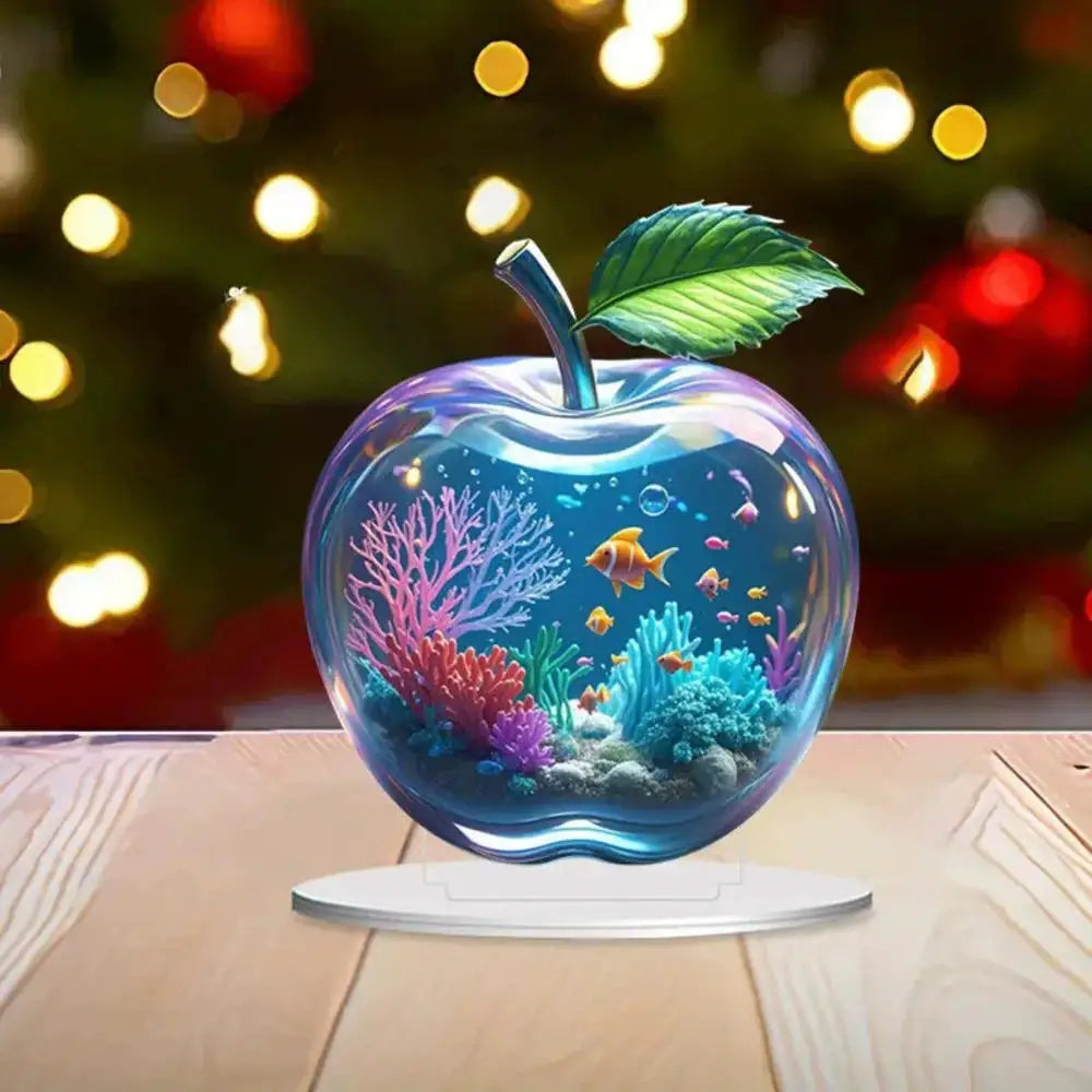 2D Acrylic for Apple Landscape Pattern Decorative Ornament for Home Living Room Entrance Tabletop Decoration Oasis Select 07