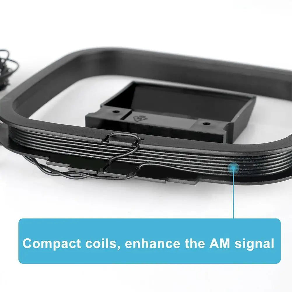 Mini FM AM Loop Antenna 360° Signal for Hi-Fi Stereo Systems