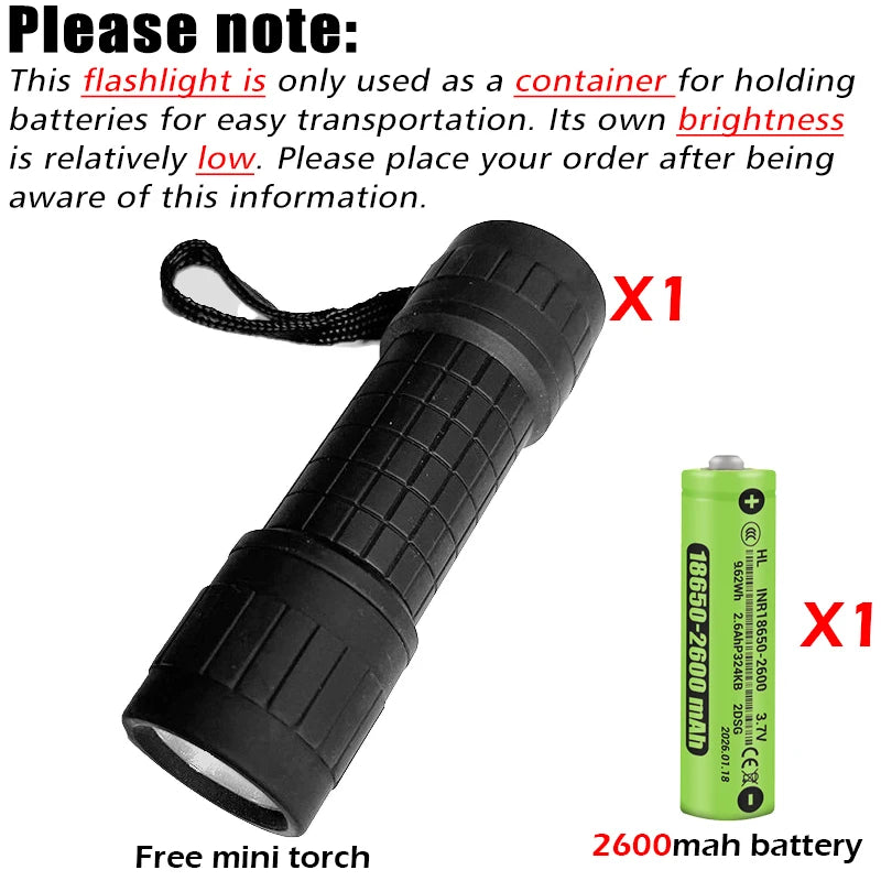 Super Bright LED Mini Tactical Flashlight COB+XPE Zoom Torch USB Rechargeable Outdoor Camping Waterproof Lantern with Pen Clip Oasis Select 1PC18650 battery