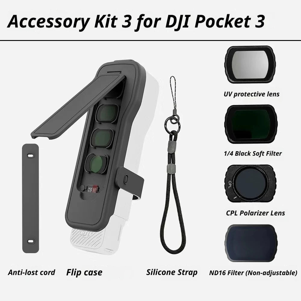 DJI Osmo Pocket 3 & 4 Filter Set – CPL ND Black Mist Wide