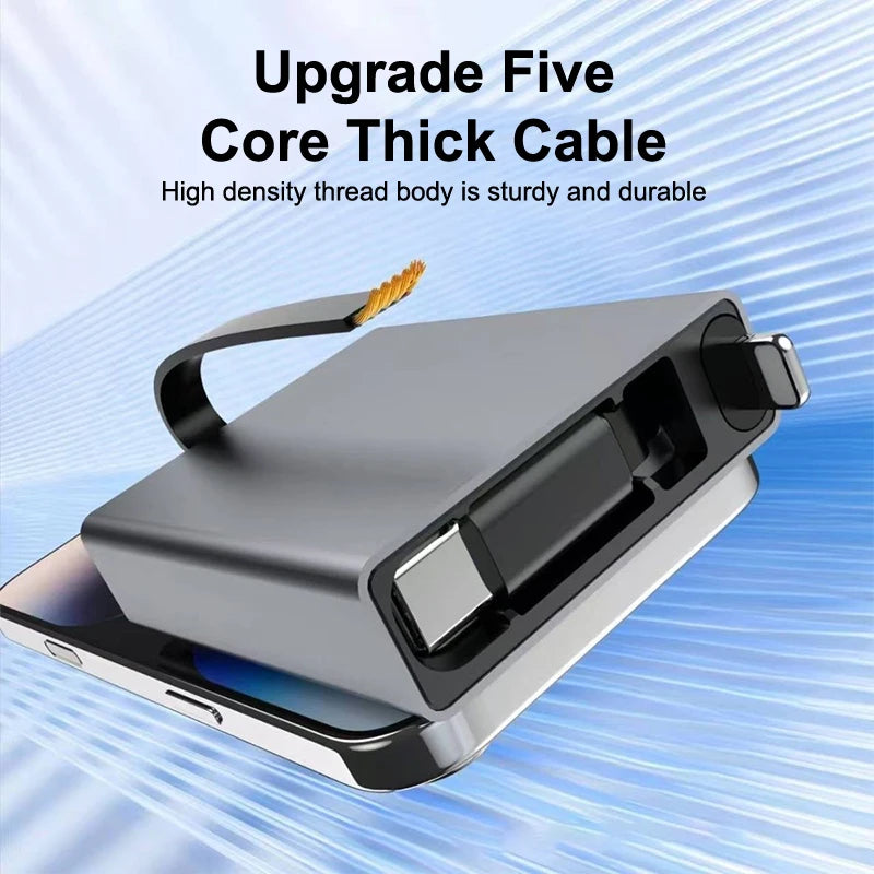 Pd Fast Charging Compatible With Smartphones/Laptops Type-C Single-Pull Data Cable 66W Unidirectional Retractable Charging Cable Oasis Select