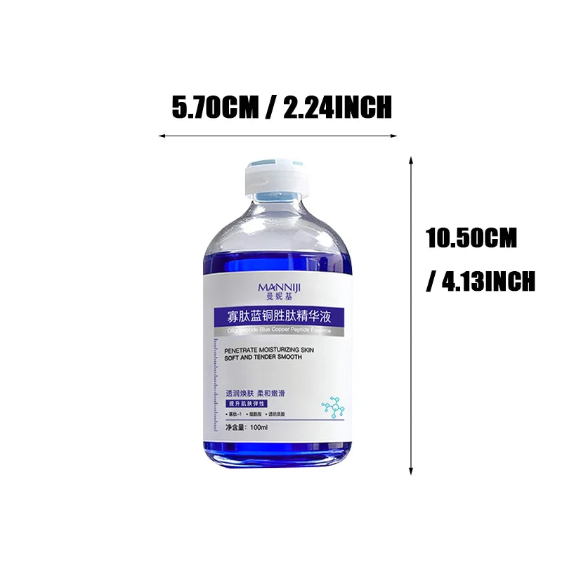 Oligopeptide Blue Copper Peptide Essence100ml, Soothe Repair Sensitive Skin, Boost Elasticity, Hydrating Anti Aging Facial Serum Oasis Select