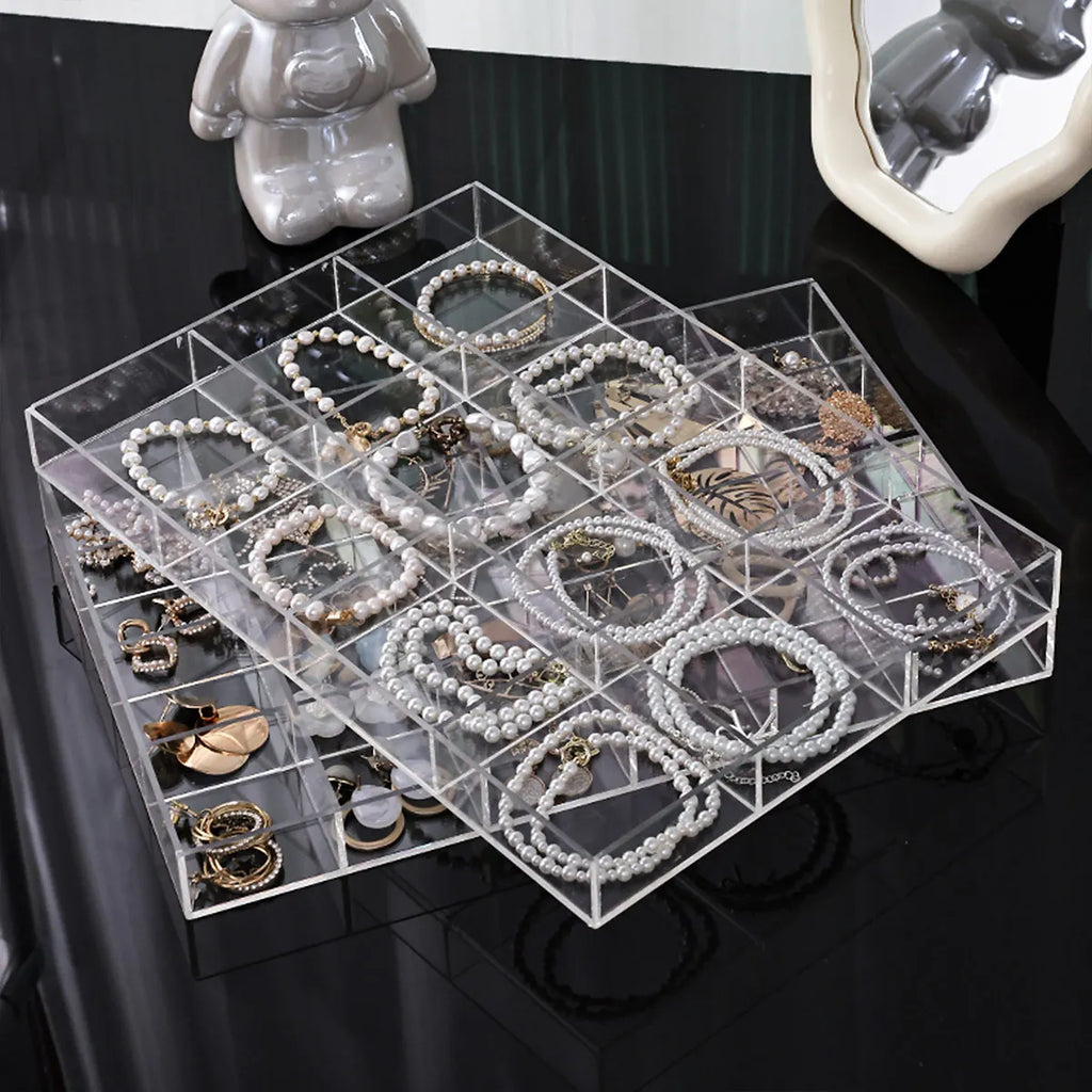Transparent plastic jewelry storage box, jewelry tray, nail art, jewelry, rings, necklaces and other jewelry storage boxes Oasis Select
