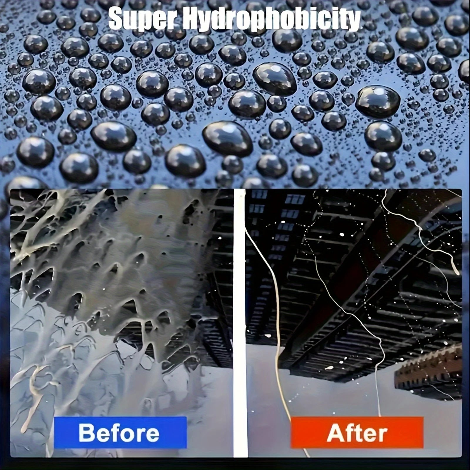 Black Car Wax with Sponge – Crystal Plating & Hydrophobic Coating