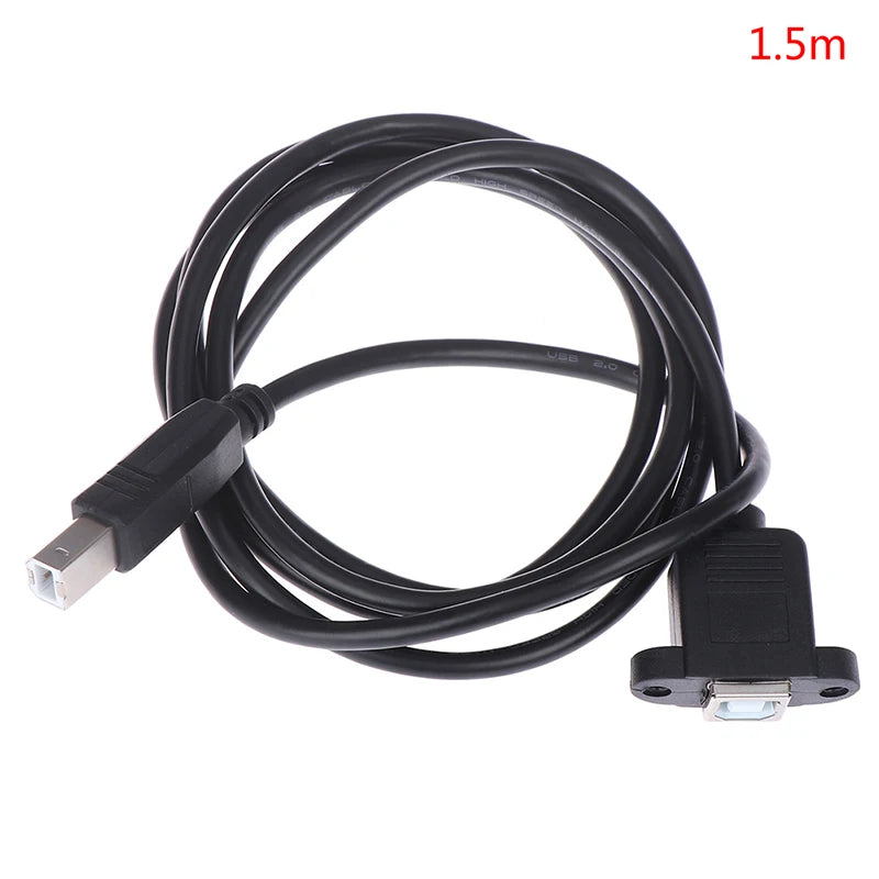 USB 2.0 Type B Male to Type B Female Printer Extension Cable With Panel Mount Oasis Select 1.5m