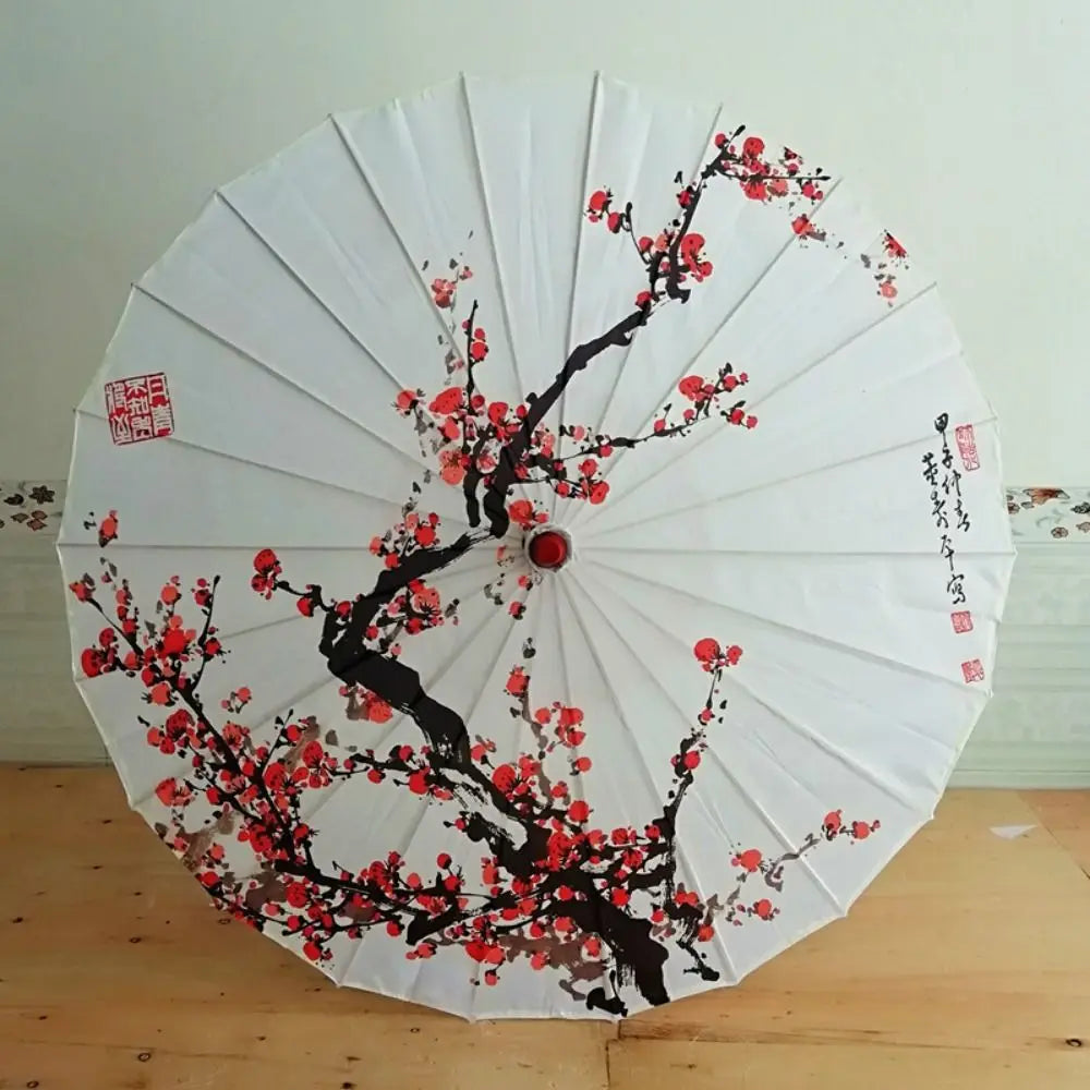 Handmade Silk Cloth Women Umbrella Waterproof Rain Proof Chinese Oil Paper Umbrella Decorative Ancient Dance Umbrella Oasis Select