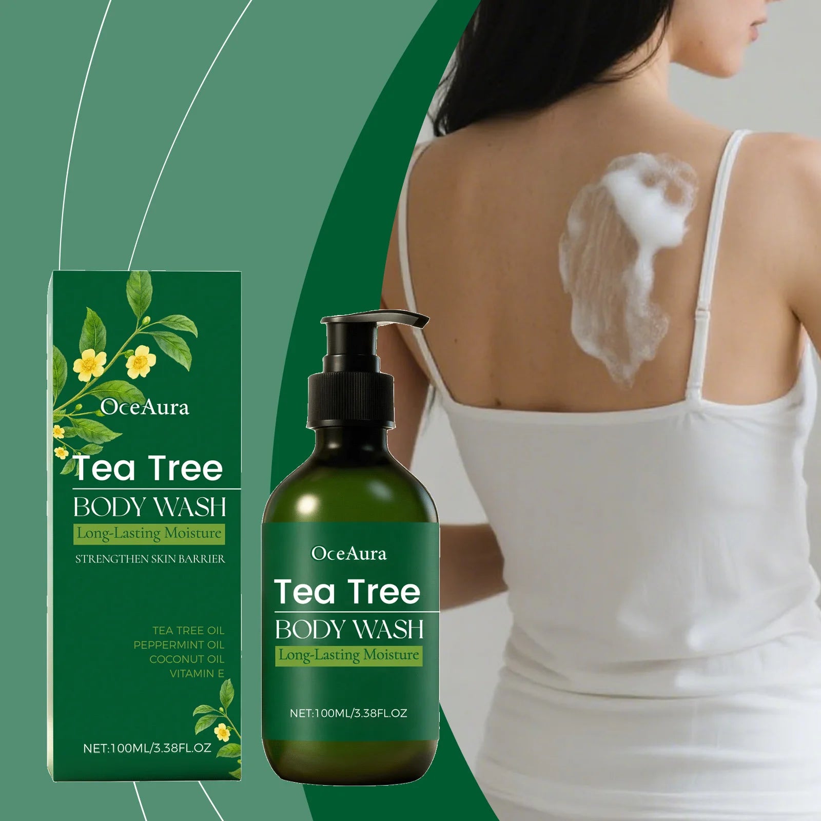 OceAura Tea Tree Body Wash – Hydrating Daily Shower Gel Moisturizing Shower Gel Oasis Select