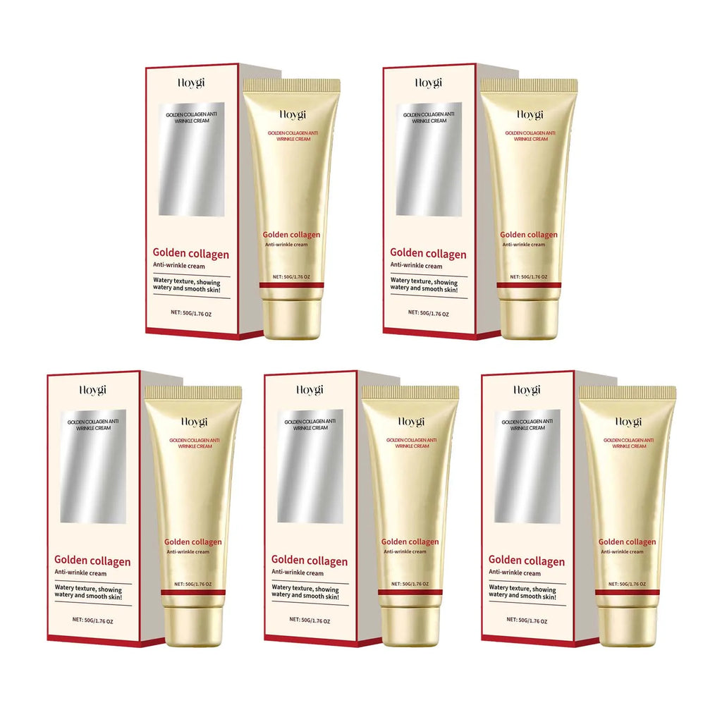 24k Gold Collagen Face Cream Lifting Firming Anti Wrinkle Fade Fine Lines Brightening Smooth Pores Hydrating Moisturizing Cream Oasis Select 5 x 50g boxed