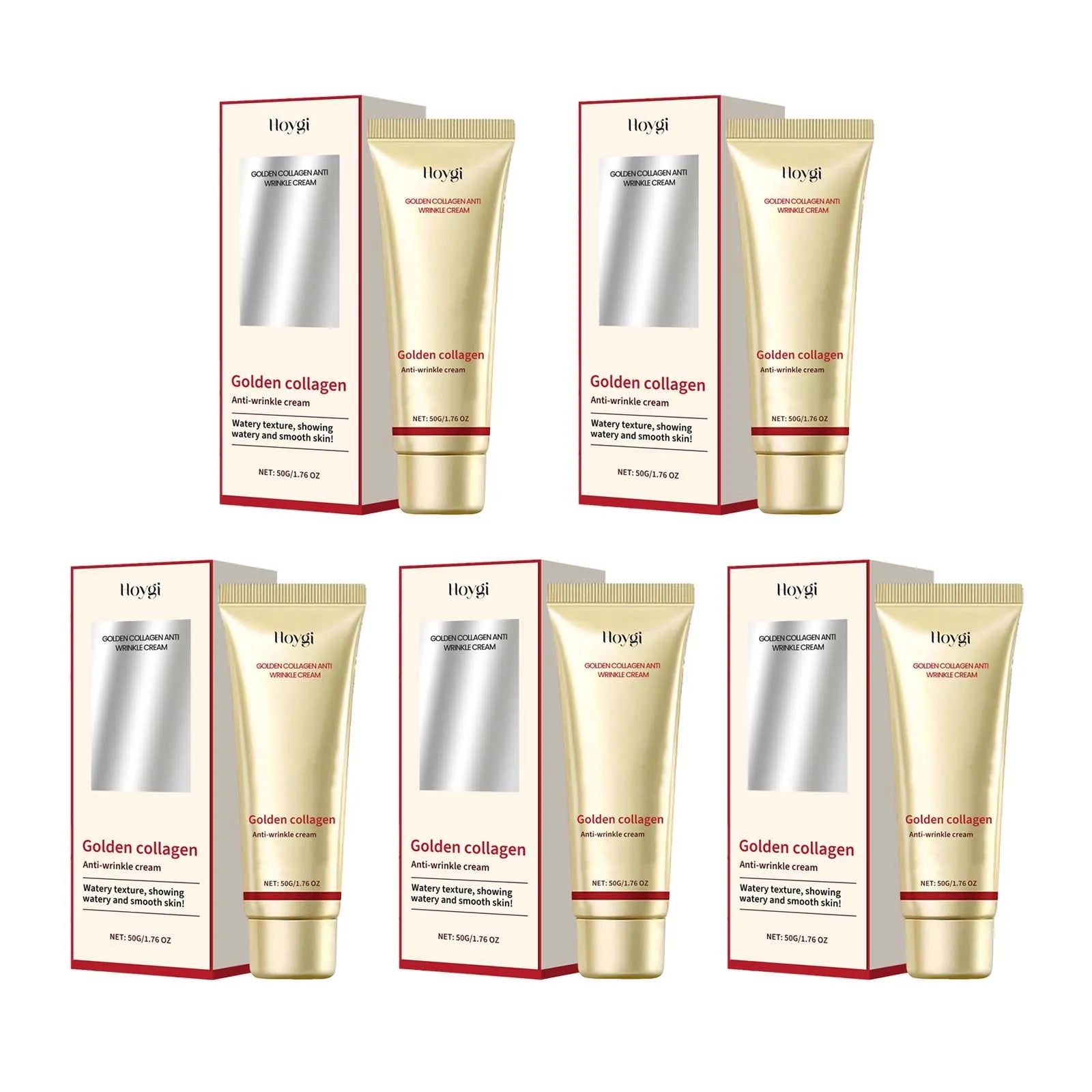 24k Gold Collagen Face Cream Lifting Firming Anti Wrinkle Fade Fine Lines Brightening Smooth Pores Hydrating Moisturizing Cream Oasis Select 5 x 50g boxed