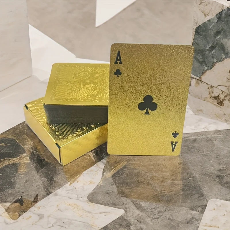 1 Set Matte Golden Dragon PVC Playing Cards - Durable Hardened Deck for Valentine'S Day, New Year Celebrations Oasis Select