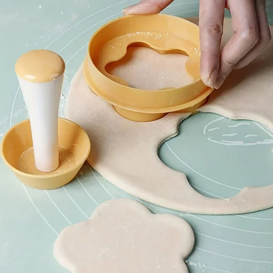 Pastry Dough Tamper Set Flower Shaped Cutter Cake Mold Creative Cake Cup Presser Biscuit Mold Pie Tamper Kitchen DIY Baking Tool Oasis Select