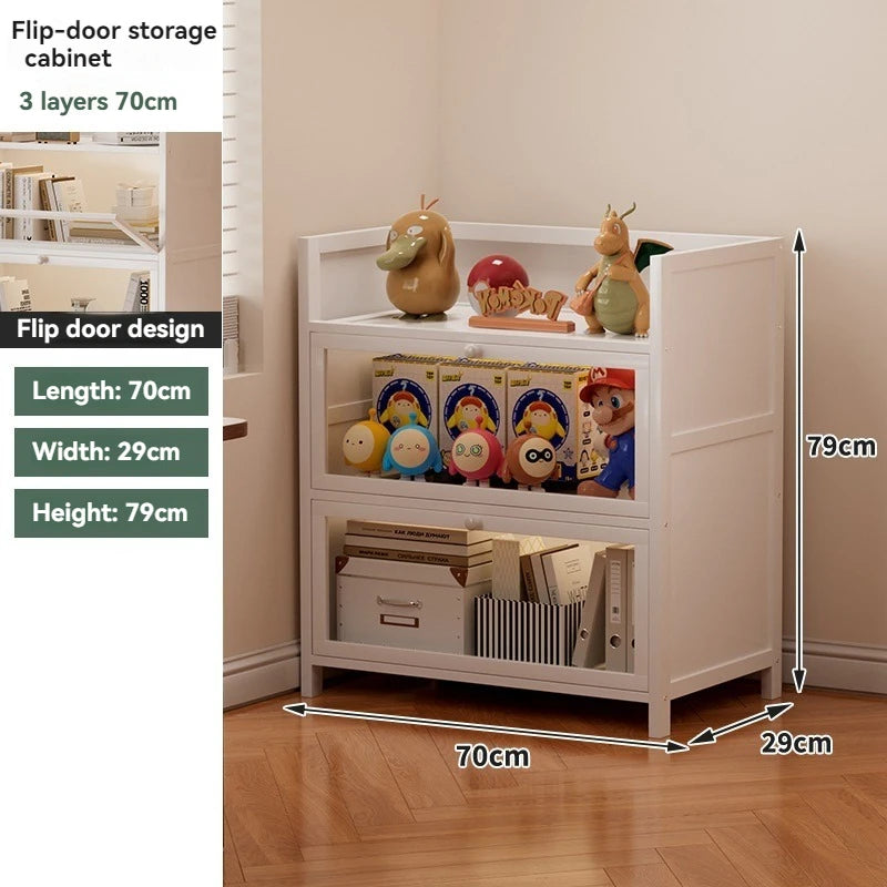 Bookcases, shelves, floor standing household storage cabinets, children's bookshelves, dust-proof acrylic cabinets, doors, stora Oasis Select white-3-70cm
