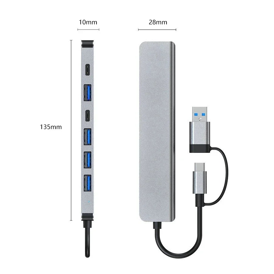 GGBEE 8-in-2 USB-C Hub – 4 USB Ports & SD Card Reader USB-C Hub Oasis Select 8 in 2 USB HUB