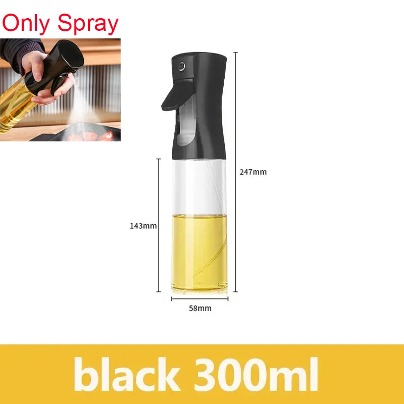Kitchen Sprayer Spray Oil Dispenser 2in1 Oil Dispenser Oil Sprayer Comfortable Handle Barbecue Air Frying Pan Oven Steak Frying Oasis Select black 300ml-spray