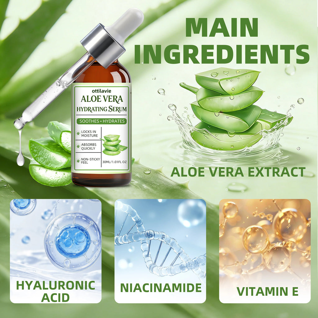 Ottilavie Aloe Vera Hydrating Face Serum – All Skin Types Hydrating Face Serum Oasis Select