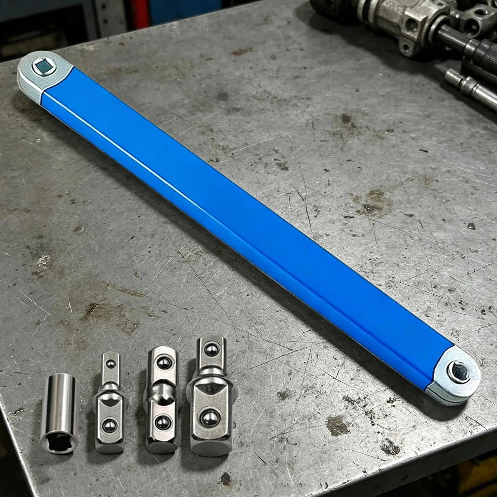 heavy-duty extension wrench 3/8 Inch impact-resistant design with 4 adapters  Adjustable Ratchet Extension Wrench Auto Repair