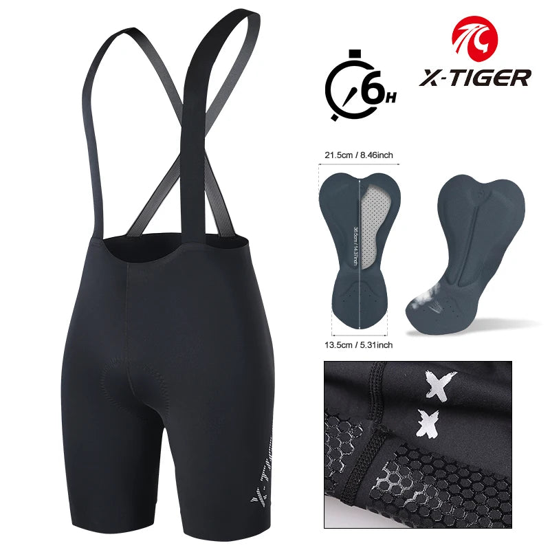 X-TIGER Cycling Bibs Men Comfortable breathable Mtb Road Bike Shorts Quick-drying Sports Bib Pants Oasis Select XM-DBK-37701 L