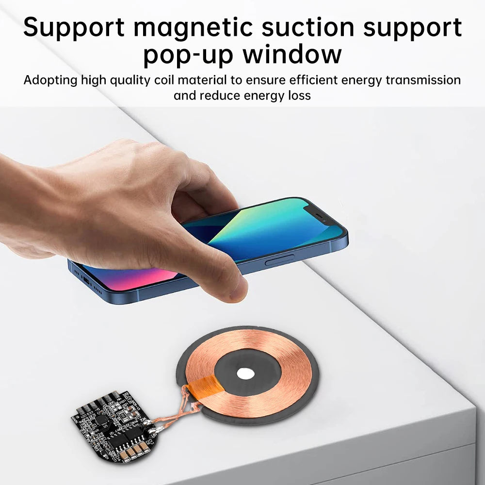 15W High Power Wireless Charger Module Wireless Charger Transmitter Module PCBA Board Coil Support Magnetic Pop-up Window Oasis Select Default Title