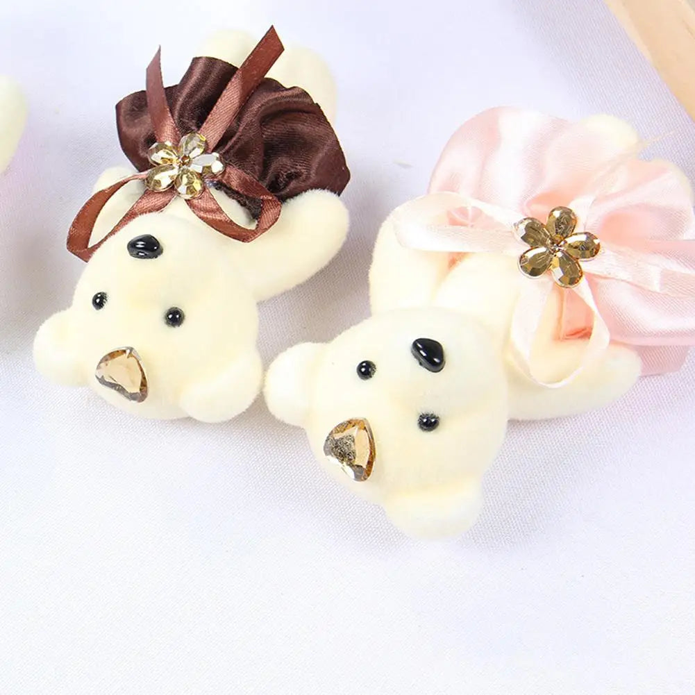Mini Teddy Bear Plush Dolls for Flower Bouquets – 10 Pack