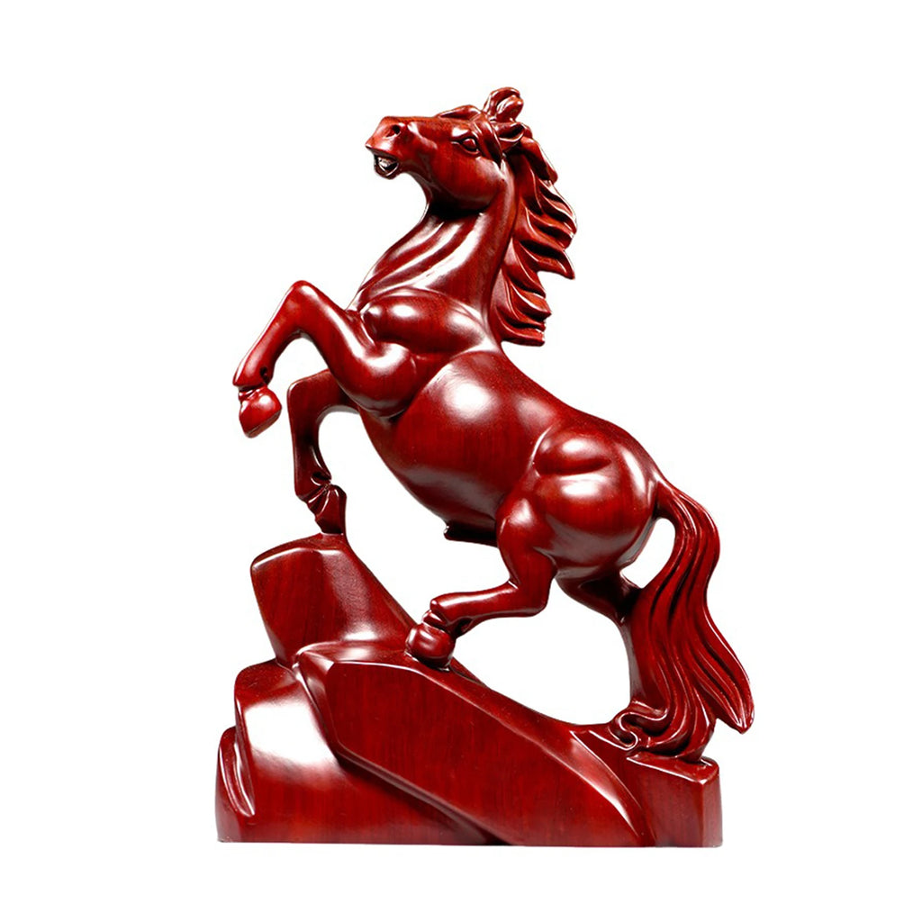 2026 Year of the Horse Figurine | Chinese New Year Wood Statue