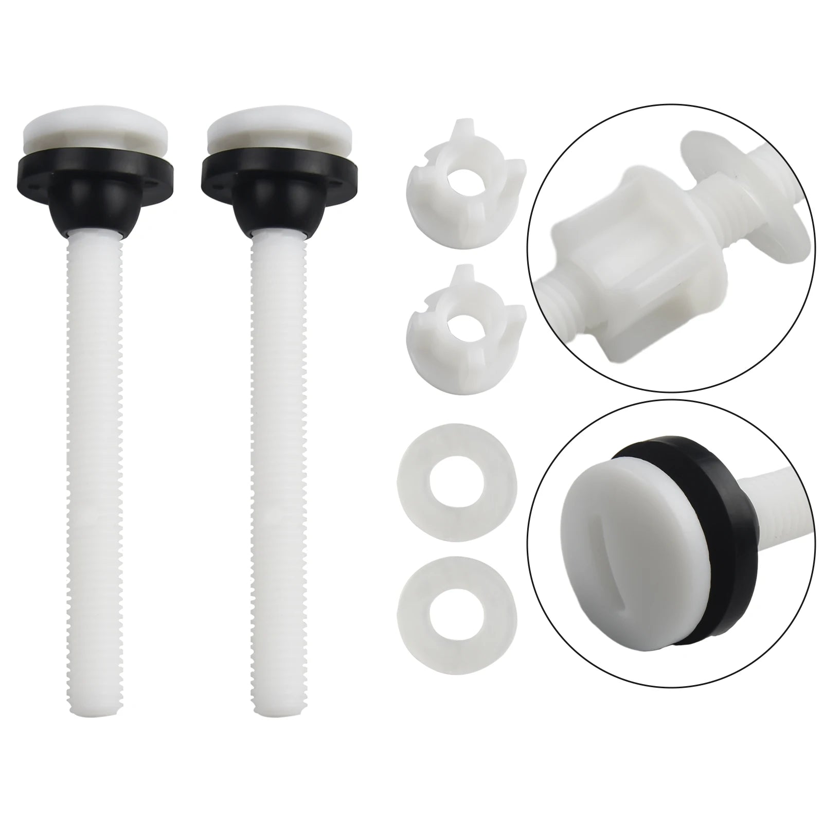 Parts Suitable Supply Useful Brand New Toilet Seat Bolts Hinge Home Mount Plastic Replacement Sturdy Accessory Oasis Select
