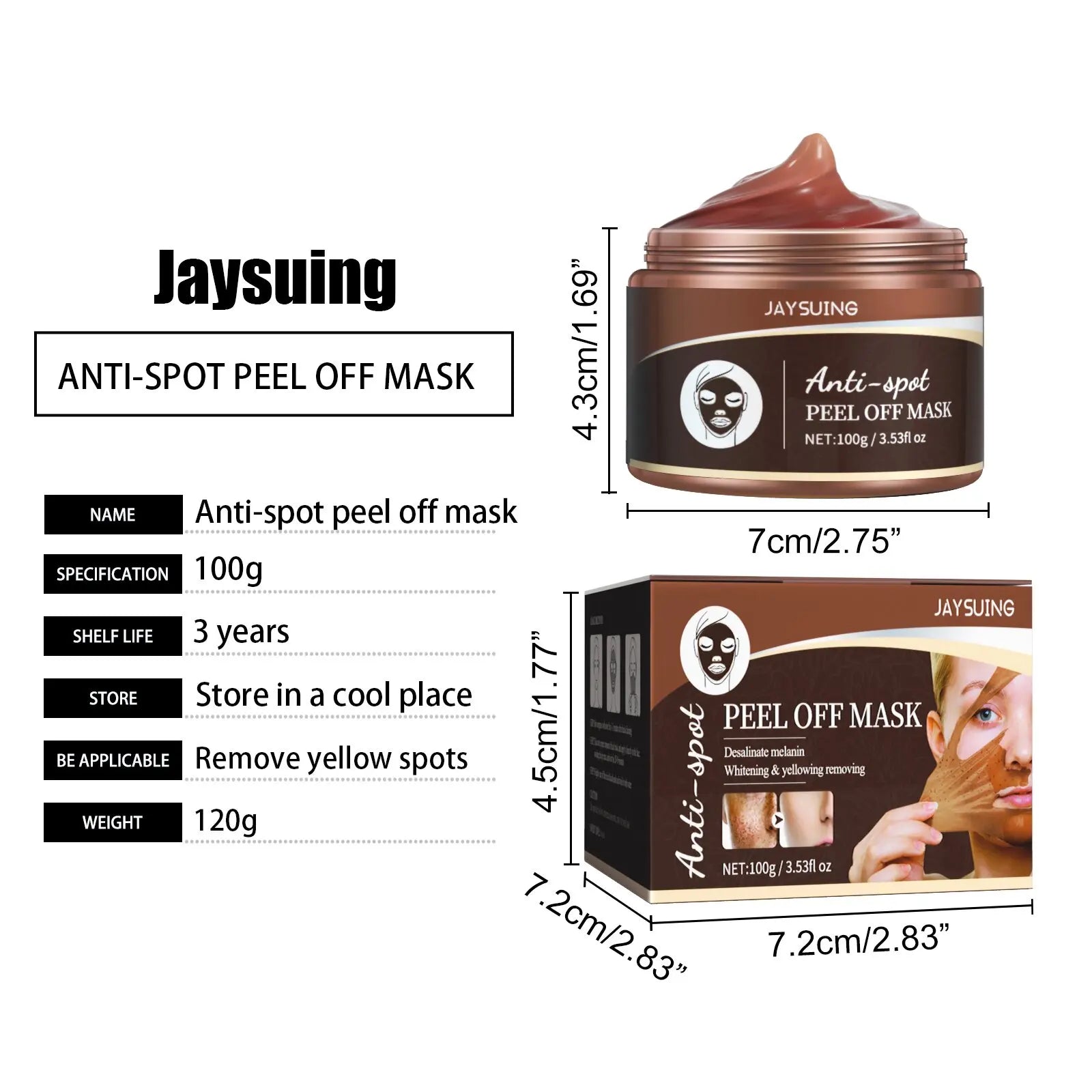 Jaysuing Brightening Peel-Off Face Mask 100g – Deep Cleanse