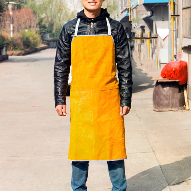 Washable Wear-resistant Heat Insulation Cowhide Leather Welding Apron Soldering Protective Clothing Blacksmith Oasis Select