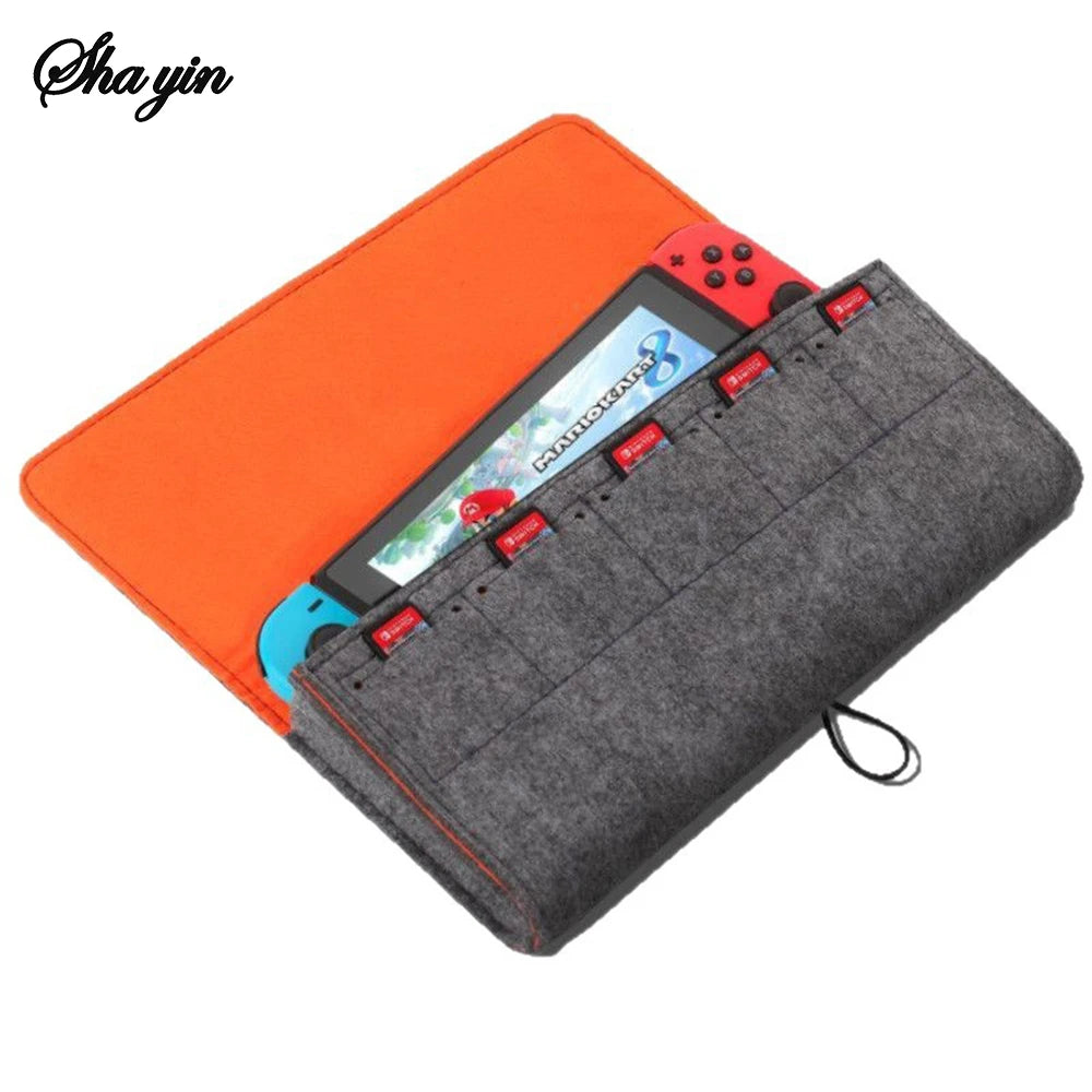 Nintendo Switch Felt Storage Bag | Console, Cards & Cable Case