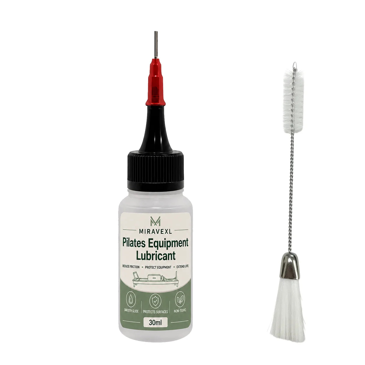 Pilates Equipment Lubricant with Precision Brush, 30 ml Non-Toxic Reformer Rail Oil for SmoothGlide and Friction Reduction Care Oasis Select 1PCS