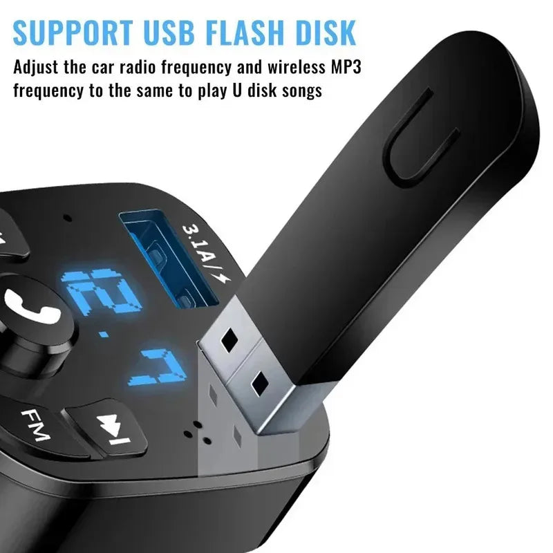 1/2/3/4/5/6pcs Car Bluetooth FM Transmitter Modulator Dual USB Charger Hands-Free Wireless Audio For Car FM Radio Music Player Oasis Select