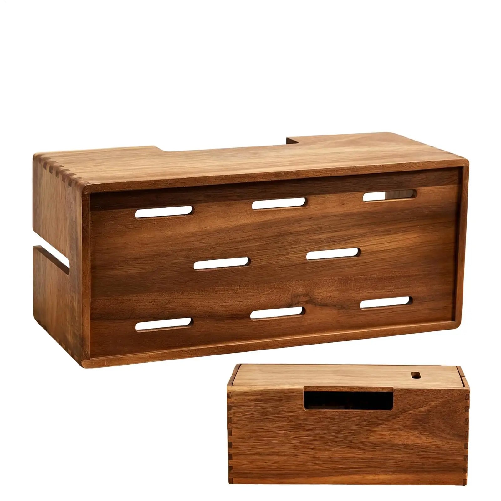 Wooden Cable Storage Box – Cord & Charger Organizer