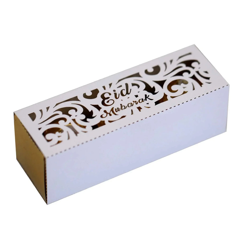 10Pcs EID Mubarak Candy Box Ramadan Kareem Candy Cookie Packing Box Muslim Islamic Festival Party Decoration Supplies Oasis Select White 10pcs 12x4x4cm