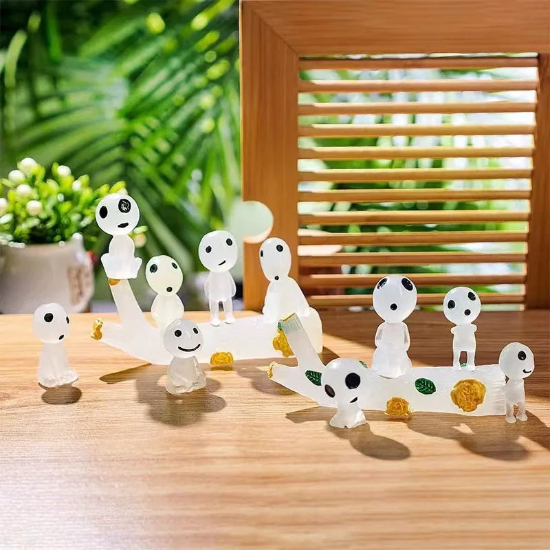 New Cartoon Cute Hand Model Forest Alien PVC Green Light Blue Luminous Tree Elf Micro Landscape Oasis Select