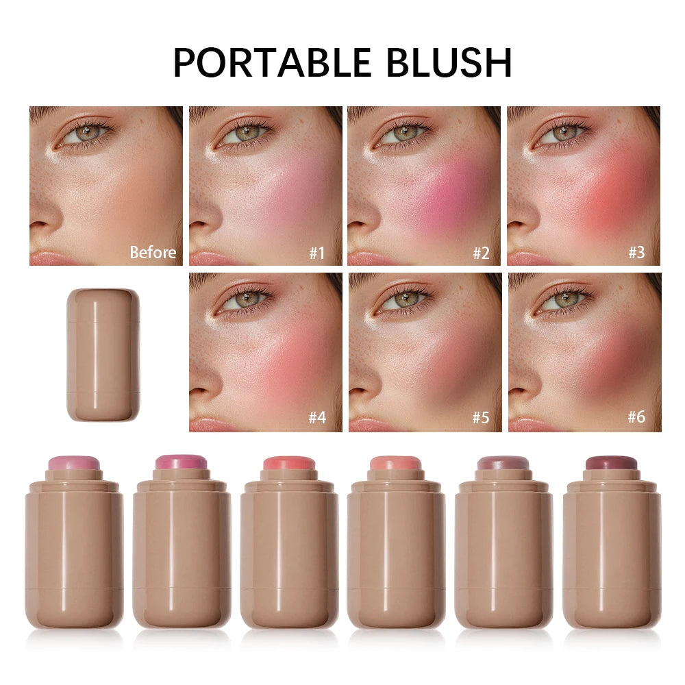 3-in-1Blush Stick Lasting Brightens Facial Cheek Stick Moisturizing Flash Lip Gloss Makeup Lip Gloss Face Rouge Oasis Select