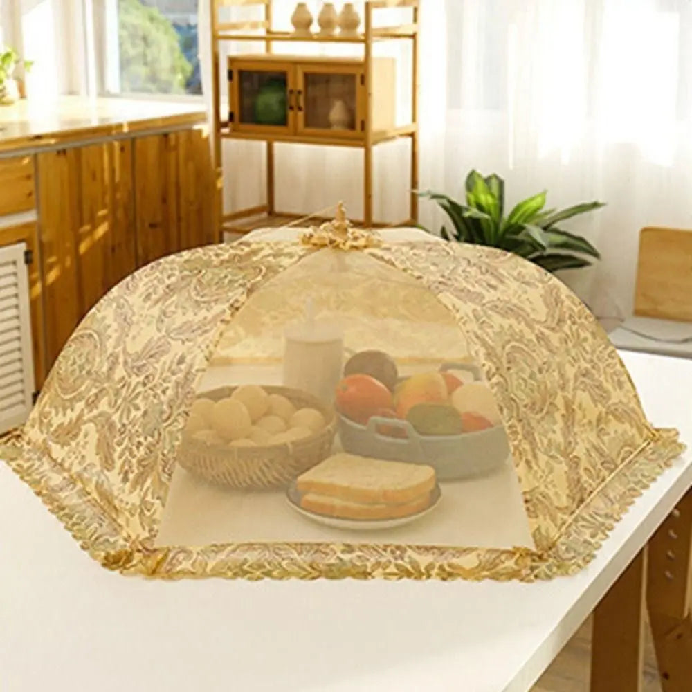 New Foldable Food Covers Breathable Anti Fly Mosquito Vegetable Cover Umbrella Dustproof Dining Table Mesh Cover Oasis Select