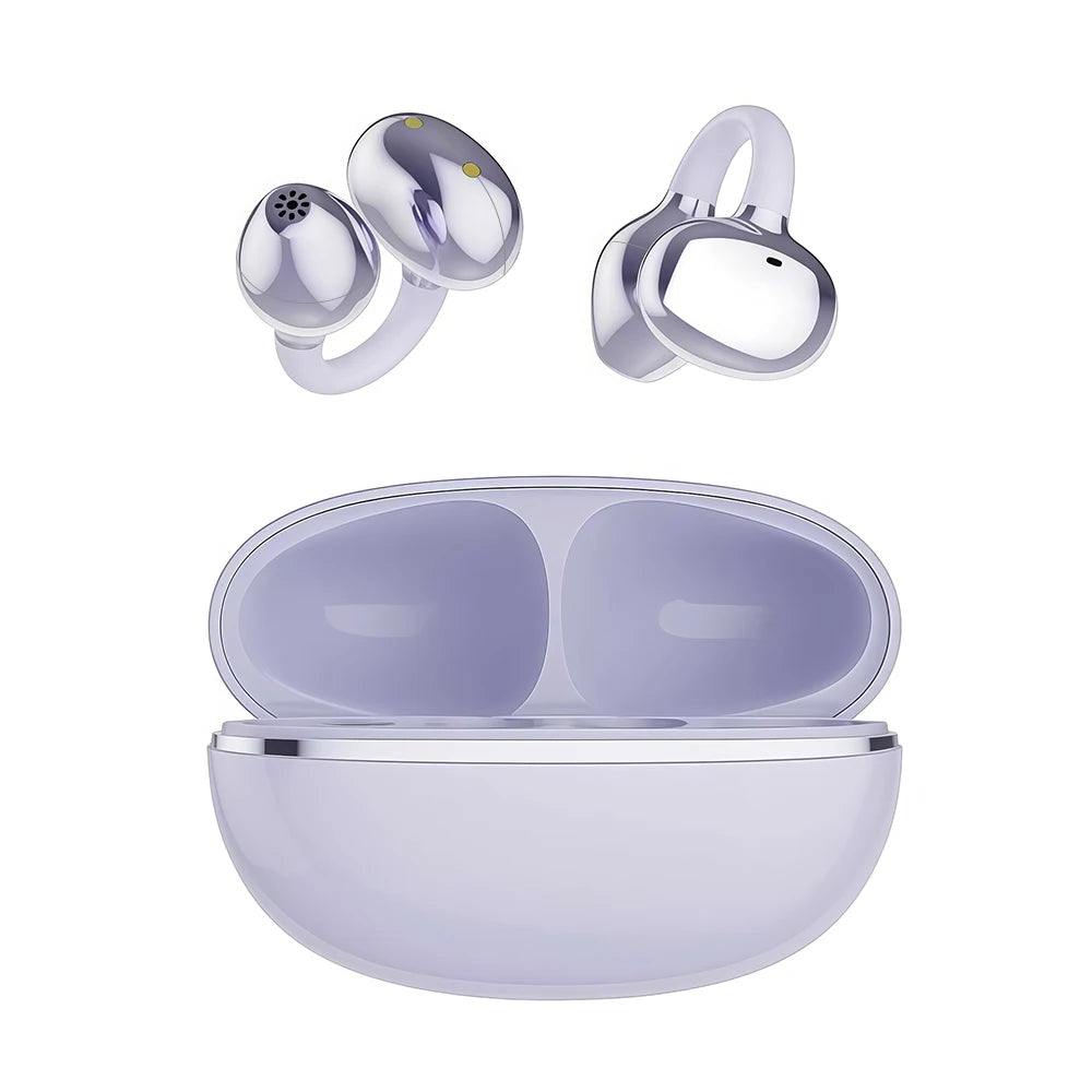 DM08 Clip-on Wireless Bluetooth Headphones, High-fidelity Stereo Headphones for Sports, Gaming & Music Oasis Select purple