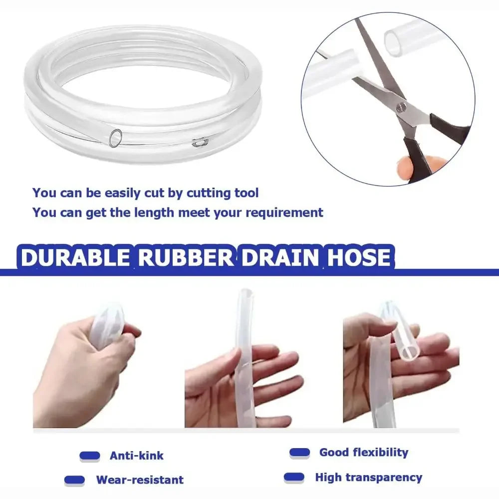 3/6/10 Ft Air Conditioner Drain Hose Leakproof Portable AC Drain Pipe Replacement with Hose Connector and Clamp Extension Pipe Oasis Select