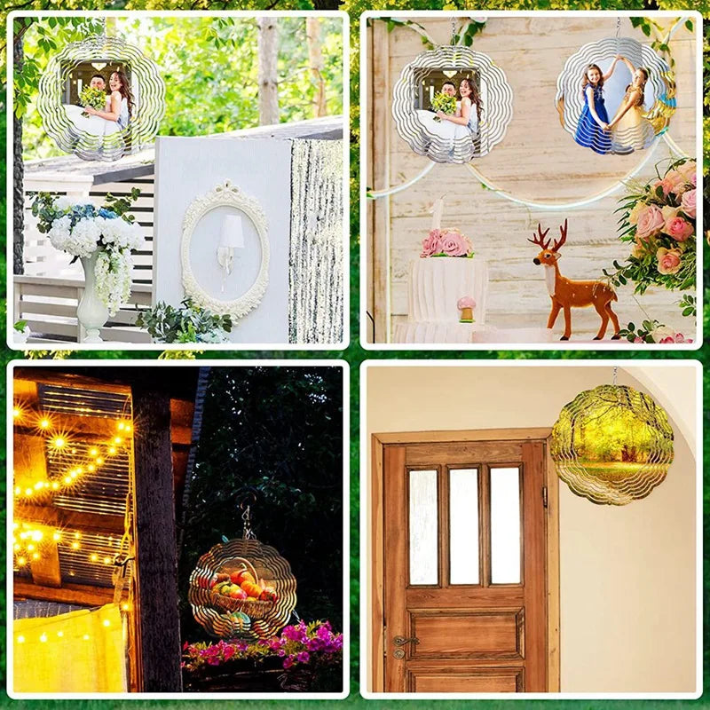 10 Inch Sublimation Wind Spinner Blanks 3D Wind Spinners Hanging Wind Spinner For Indoor Outdoor Garden Decoration Oasis Select