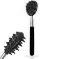 Extendable Cactus Back Scratcher with 1/4-inch & 1/2-inch Spikes, Retractable One-Hand Itch Stick for Men & Women, Durable PVC Oasis Select Black
